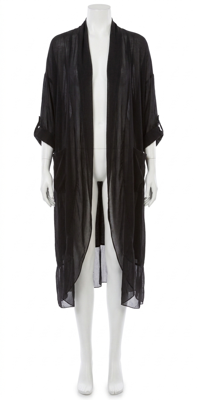 NEW GIGI MODA prato open front cardigan in black